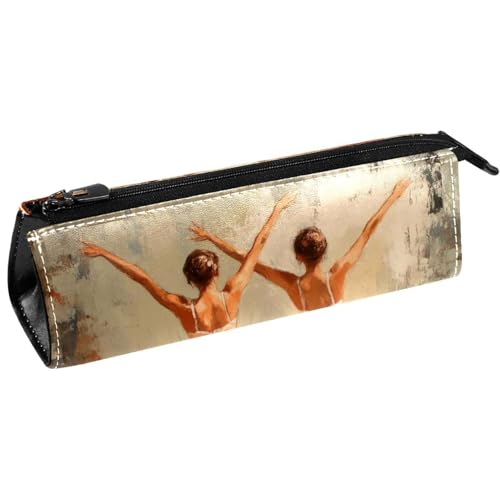 VAPOKF Federmäppchen für zwei Mädchen, Tanzen, Ballett, Schreibwaren, Kosmetiktasche, kompakte Reißverschlusstasche von VAPOKF