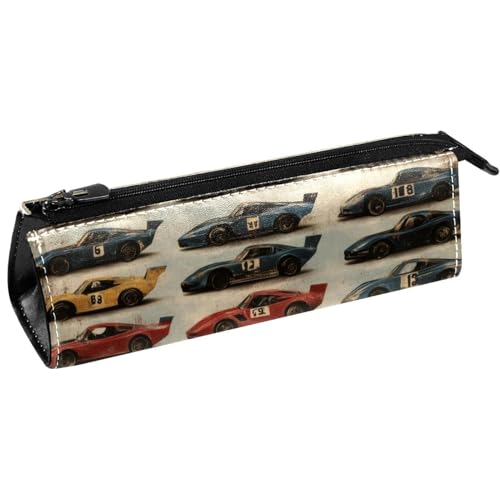 VAPOKF Federmäppchen mit Aufschrift "Rows of Vintage Racing Cars", Schreibwarenbeutel, Kosmetiktasche, kompakte Reißverschlusstasche von VAPOKF