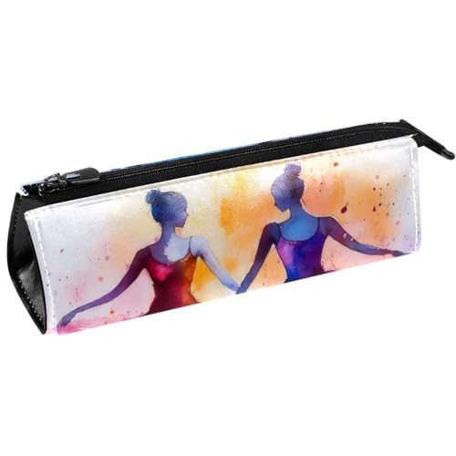 VAPOKF Federmäppchen mit Ballerina Dacing für Mädchen, Schreibwaren-Tasche, Kosmetiktasche, kompakte Reißverschlusstasche von VAPOKF