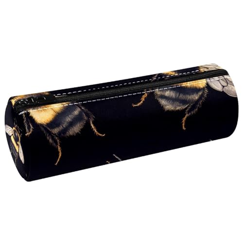 VAPOKF Federmäppchen mit Bienen-Aufdruck, PU-Leder, Stifttasche, für Studenten, Schreibwaren, Organizer, Tasche, Make-up-Tasche für Damen, Mädchen, Jungen, Kinder, Schule, Bürobedarf, multi von VAPOKF