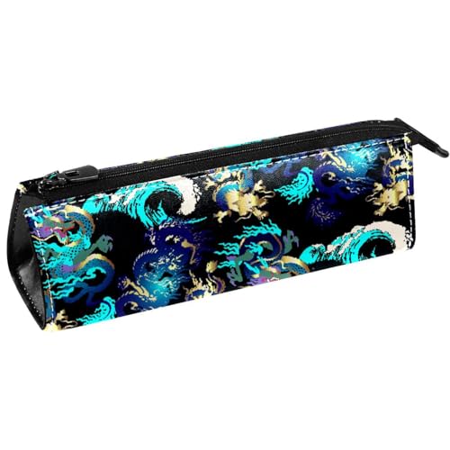 VAPOKF Federmäppchen mit Drachenmuster, Schreibwarenbeutel, Kosmetiktasche, kompakte Reißverschlusstasche, multi, 5.5 ×6 ×20CM/2.2x2.4x7.9 in, Taschen-Organizer von VAPOKF