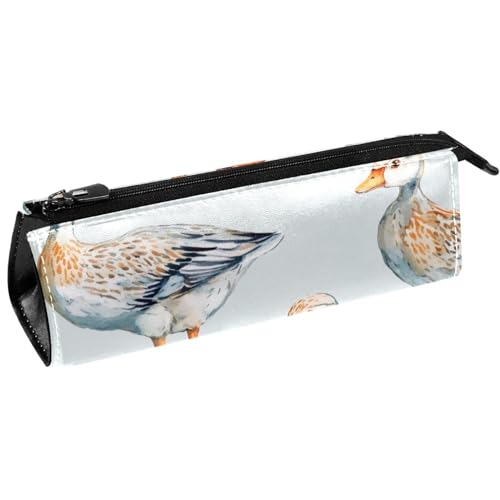 VAPOKF Federmäppchen mit Entenfarm, Tiermuster, Schreibwarenbeutel, Kosmetiktasche, kompakte Reißverschlusstasche von VAPOKF