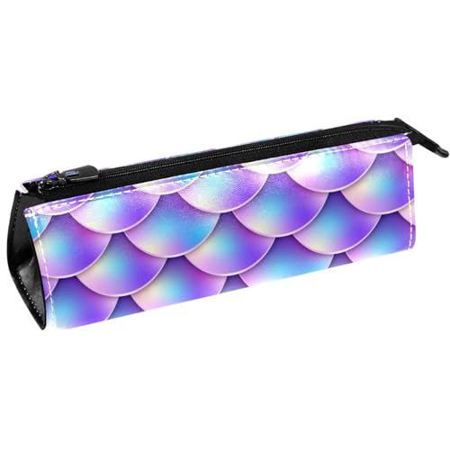 VAPOKF Federmäppchen mit Meerjungfrauenschwanz, Pastellhintergrund, Schreibwaren-Tasche, Kosmetiktasche, kompakte Reißverschlusstasche, multi, 5.5 ×6 ×20CM/2.2x2.4x7.9 in, Taschen-Organizer von VAPOKF