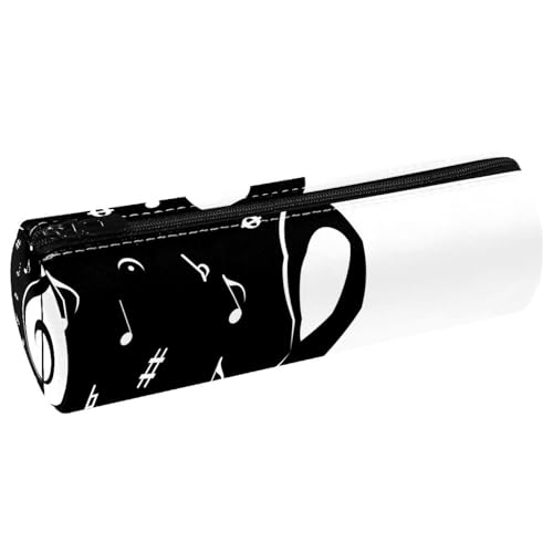 VAPOKF Federmäppchen mit Musiknoten, Leder, Schwarz und Weiß, Stifteetui, Münzbörse, Kosmetiktasche, Make-up-Tasche für Studenten, Schreibwaren, Schule, Büro, Aufbewahrung, multi, 20x6.3cm/7.9x2.5in, VAPOKF Federmäppchen mit Musiknoten, Leder, Schwarz und Weiß, Stifteetui, Münzbörse, Kosmetiktasche, Make-up-Tasche für Studenten, Schreibwaren, Schule, Büro, Aufbewahrung, multi, 20x6.3cm/7.9x2.5in, von VAPOKF