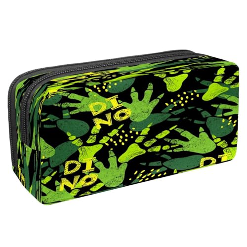 VAPOKF Federmäppchen mit Reißverschluss, für Jungen und Mädchen, Schul- und Bürobedarf, Kamele mit geometrischer Form, Grunge Dinosaurier Pfote Kralle Fußabdruck, 2.3x8.2x3.9in/6x21x10cm, von VAPOKF