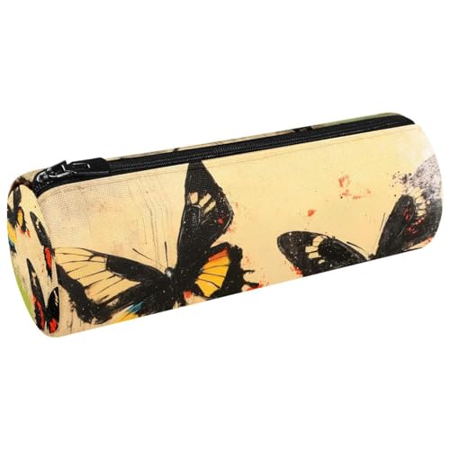 VAPOKF Federmäppchen mit Schmetterling auf Grunge-Hintergrund, Münzgeldbörse, Kosmetiktasche, Make-up-Tasche für Studenten, Schreibwaren, Schule, Büro, Aufbewahrung von VAPOKF