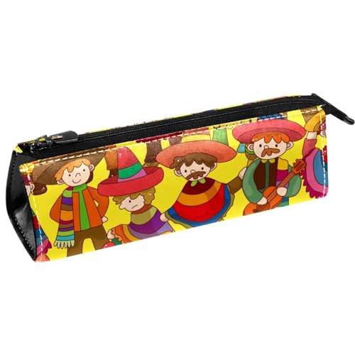 VAPOKF Federmäppchen mit mexikanischem Cartoon-Motiv, Schreibwaren-Tasche, Kosmetiktasche, kompakte Reißverschlusstasche, multi, 5.5 ×6 ×20CM/2.2x2.4x7.9 in, Taschen-Organizer von VAPOKF