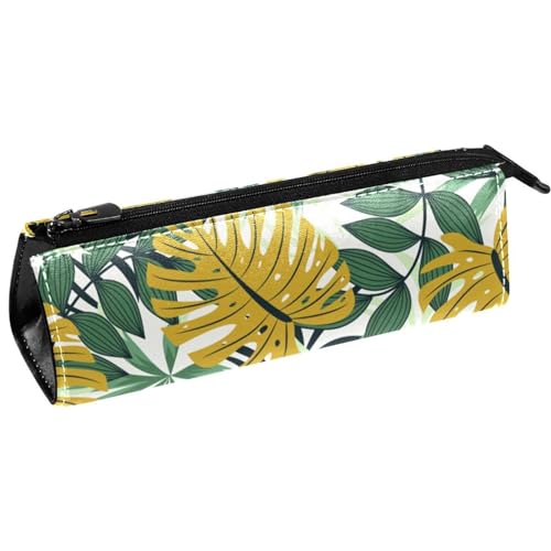 VAPOKF Gelbe Palmblätter Stift Tasche Schreibwaren Beutel Bleistift Tasche Kosmetiktasche Tasche Kompakte Reißverschlusstasche, multi, 5.5 ×6 ×20CM/2.2x2.4x7.9 in, Taschen-Organizer von VAPOKF