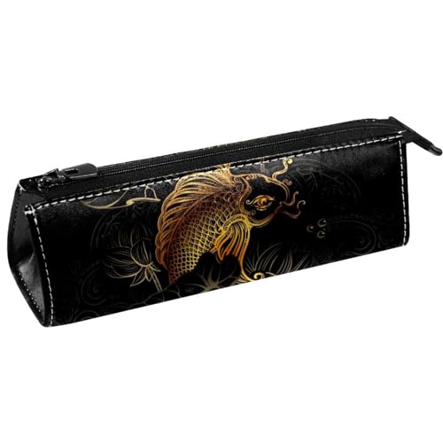 VAPOKF Golden Koi Karpfen und Lotus Stifttasche Schreibwaren Beutel Bleistift Tasche Kosmetiktasche Tasche Kompakte Reißverschlusstasche, multi, 5.5 ×6 ×20CM/2.2x2.4x7.9 in, Taschen-Organizer von VAPOKF