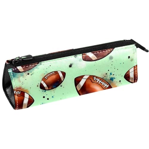 VAPOKF Grunge American Footballs Stiftetasche, Schreibwaren-Tasche, Kosmetiktasche, kompakte Reißverschlusstasche von VAPOKF