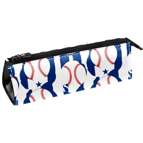 VAPOKF Grunge Baseball-Muster, Stifte-Tasche, Schreibwaren-Tasche, Kosmetiktasche, kompakte Reißverschlusstasche von VAPOKF