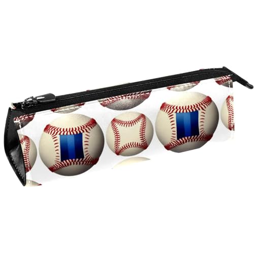 VAPOKF Grunge Baseballs Stiftetasche, Schreibwaren-Tasche, Kosmetiktasche, kompakte Reißverschlusstasche von VAPOKF