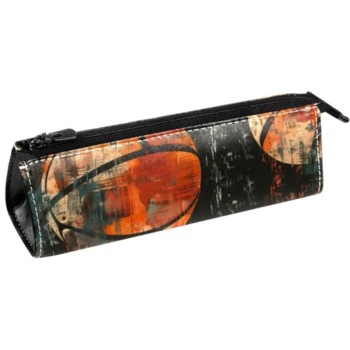 VAPOKF Grunge Basketball-Stifttasche, Schreibwaren-Tasche, Bleistifttasche, Kosmetiktasche, kompakte Reißverschlusstasche von VAPOKF