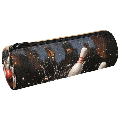 VAPOKF Grunge Bowlingball Crashing The Pins Stifteetui Münzbörse Kosmetiktasche für Studenten Schreibwaren Schule Büro Aufbewahrung von VAPOKF