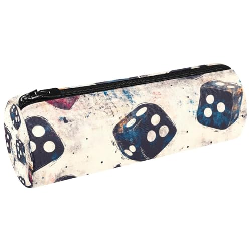 VAPOKF Grunge Casino Würfel-Federmäppchen, Münzbörse, Kosmetiktasche, Make-up-Tasche für Studenten, Schreibwaren, Schule, Büro, Aufbewahrung von VAPOKF