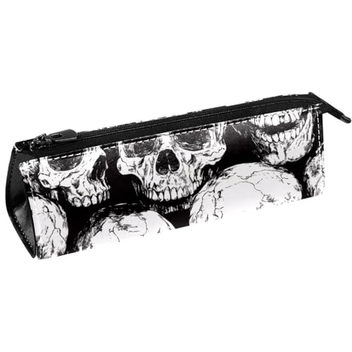 VAPOKF Grunge Dead Skulls Stiftetasche, Schreibwaren-Tasche, Kosmetiktasche, kompakte Reißverschlusstasche von VAPOKF