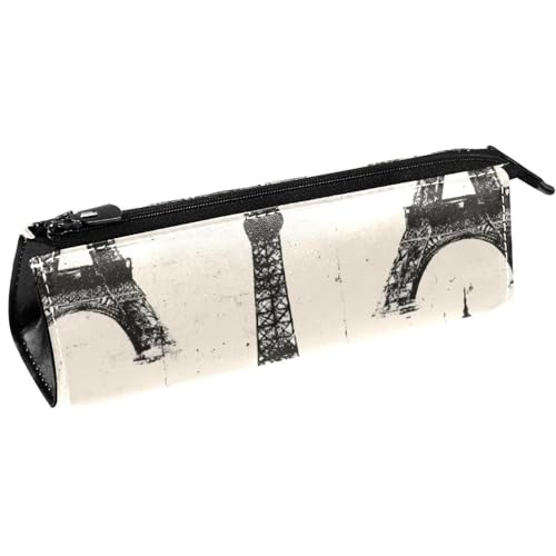 VAPOKF Grunge Eiffelturm Stiftetasche, Schreibwaren-Tasche, Kosmetiktasche, kompakte Reißverschlusstasche von VAPOKF