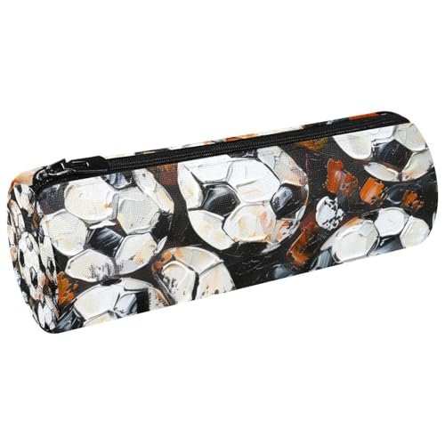 VAPOKF Grunge Federmäppchen aus Segeltuch mit Fußballmalerei, Münzgeldbörse, Kosmetiktasche für Studenten, Schreibwaren, Schule, Büro, Aufbewahrung, multi, 20x6.3cm/7.9x2.5in, Federmäppchen von VAPOKF