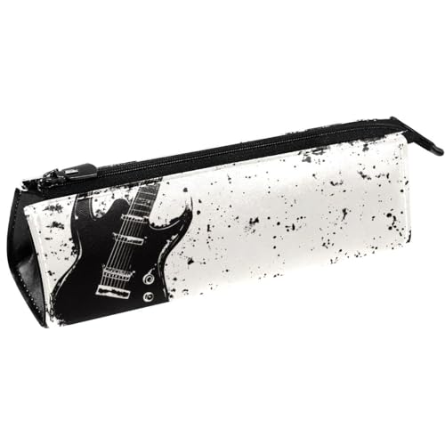 VAPOKF Grunge Federmäppchen für Gitarren, Schreibwaren, Kosmetiktasche, kompakte Reißverschlusstasche, Schwarz von VAPOKF