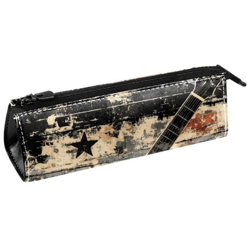 VAPOKF Grunge Federmäppchen für Gitarren, Schreibwaren, Kosmetiktasche, kompakte Reißverschlusstasche, Schwarz von VAPOKF