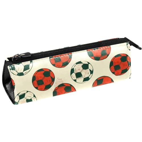 VAPOKF Grunge Federmäppchen mit Fußballmotiven, Schreibwaren-Tasche, Kosmetiktasche, kompakte Reißverschlusstasche von VAPOKF