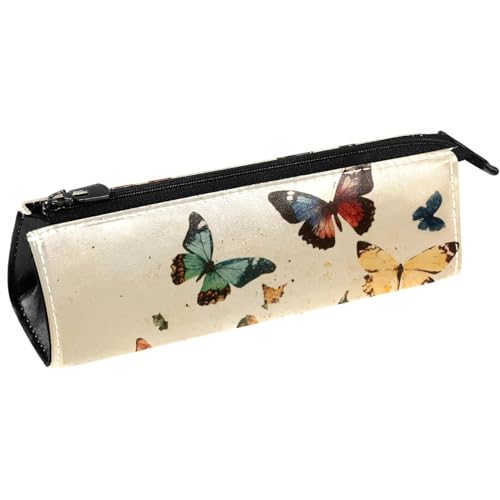 VAPOKF Grunge Federmäppchen mit Schmetterlings-Motiv, Schreibwaren-Tasche, Kosmetiktasche, kompakte Reißverschlusstasche von VAPOKF