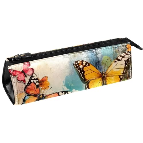 VAPOKF Grunge Federmäppchen mit Schmetterlings-Motiv, Schreibwaren-Tasche, Kosmetiktasche, kompakte Reißverschlusstasche von VAPOKF