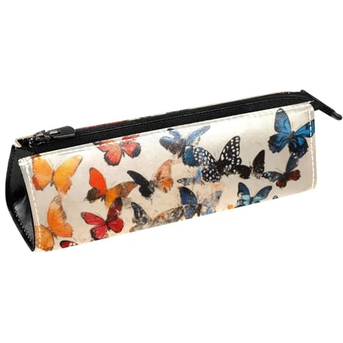 VAPOKF Grunge Federmäppchen mit Schmetterlings-Motiv, Schreibwaren-Tasche, Kosmetiktasche, kompakte Reißverschlusstasche von VAPOKF