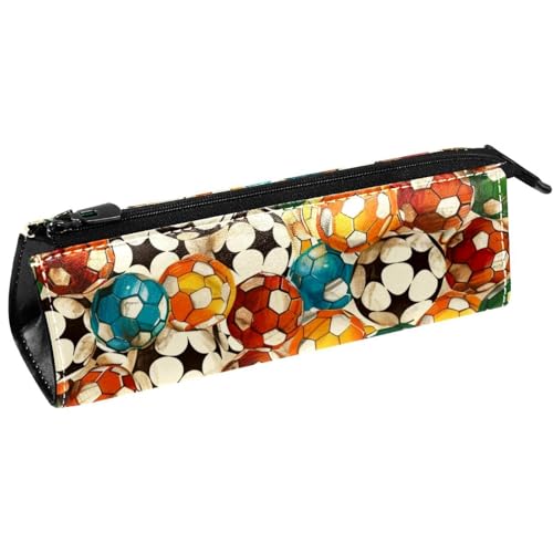 VAPOKF Grunge Fußball-Federtasche, Schreibwaren-Tasche, Kosmetiktasche, kompakte Reißverschlusstasche von VAPOKF