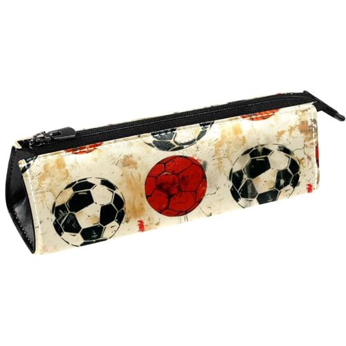 VAPOKF Grunge Fußball-Federtasche, Schreibwaren-Tasche, Kosmetiktasche, kompakte Reißverschlusstasche von VAPOKF