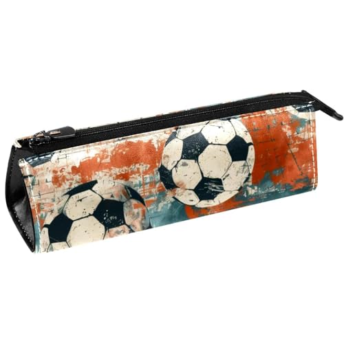 VAPOKF Grunge Fußball-Federtasche, Schreibwaren-Tasche, Kosmetiktasche, kompakte Reißverschlusstasche von VAPOKF