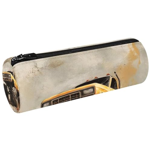 VAPOKF Grunge Gelbes Monster Auto Stifteetui Münzbörse Kosmetiktasche Make-up Tasche für Schüler Schreibwaren Schule Büro Aufbewahrung von VAPOKF