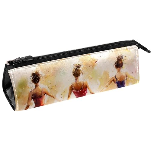 VAPOKF Grunge Malerei Ballett Mädchen Stifttasche Schreibwaren Tasche Bleistift Tasche Kosmetik Tasche Kompakte Reißverschlusstasche von VAPOKF