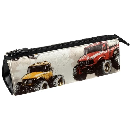 VAPOKF Grunge Monster Cars Stiftetasche, Schreibwaren-Tasche, Kosmetiktasche, kompakte Reißverschlusstasche von VAPOKF