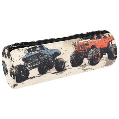 VAPOKF Grunge Monster Trucks Federmäppchen, Münzbörse, Kosmetiktasche, Make-up-Tasche für Studenten, Schreibwaren, Schule, Büro, Aufbewahrung von VAPOKF