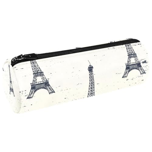 VAPOKF Grunge Paris Tower Muster Leinwand Stifteetui Münze Geldbörse Kosmetik Make-up Tasche für Studenten Schreibwaren Schule Büro Aufbewahrung von VAPOKF