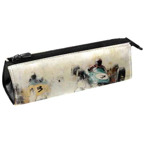 VAPOKF Grunge Racing Cars Stiftetasche, Schreibwaren-Tasche, Kosmetiktasche, kompakte Reißverschlusstasche von VAPOKF