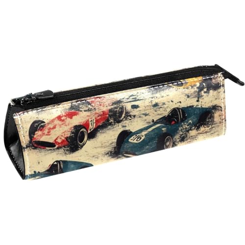 VAPOKF Grunge Racing Cars Stiftetasche, Schreibwaren-Tasche, Kosmetiktasche, kompakte Reißverschlusstasche von VAPOKF