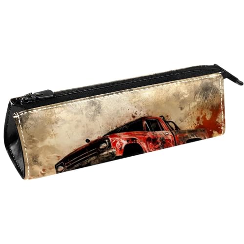VAPOKF Grunge Red Monster Auto-Stifttasche, Schreibwaren-Tasche, Kosmetiktasche, kompakte Reißverschlusstasche von VAPOKF