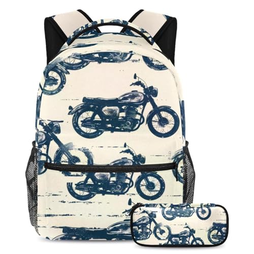 VAPOKF Grunge Schulranzen-Set für Teenager, Mädchen, Jungen, Kinder, Schüler-Büchertasche, Rucksack mit Federmäppchen für die Grundschule, multi, Einheitsgröße, Schulranzen-Set von VAPOKF
