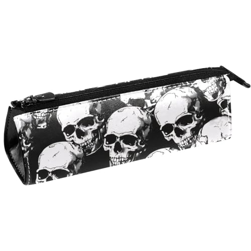 VAPOKF Grunge Skulls Stiftetasche, Schreibwaren-Tasche, Kosmetiktasche, kompakte Reißverschlusstasche, multi, 5.5 ×6 ×20CM/2.2x2.4x7.9 in, Taschen-Organizer von VAPOKF