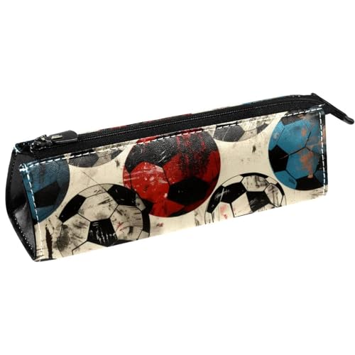 VAPOKF Grunge Soccers Stiftetasche, Schreibwaren-Tasche, Kosmetiktasche, kompakte Reißverschlusstasche von VAPOKF