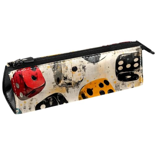 VAPOKF Grunge Würfel-Stifttasche, Schreibwaren-Tasche, Kosmetiktasche, kompakte Reißverschlusstasche von VAPOKF