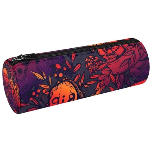 VAPOKF Halloween Grab Kürbis Totenkopf Hexenhut Leinwand Stifteetui Münze Geldbörse Kosmetiktasche für Schüler Schreibwaren Schule Büro Aufbewahrung, multi, 20x6.3cm/7.9x2.5in, Federmäppchen von VAPOKF