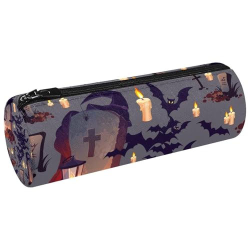 VAPOKF Halloween Grab fliegende Fledermaus Kerzen Leinwand Stifteetui Münzbörse Kosmetiktasche für Studenten Schreibwaren Schule Büro Aufbewahrung, multi, 20x6.3cm/7.9x2.5in, Federmäppchen von VAPOKF