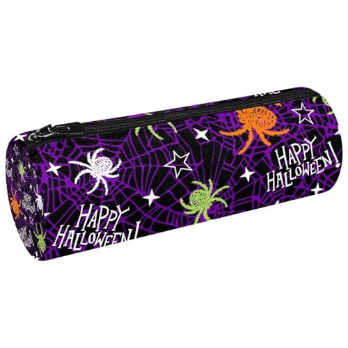 VAPOKF Halloween Spinne und Netz Leinwand Stifteetui Münzbörse Kosmetiktasche Make-up Tasche für Schüler Schreibwaren Schule Büro Aufbewahrung, multi, 20x6.3cm/7.9x2.5in, Federmäppchen von VAPOKF