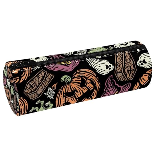 VAPOKF Halloween Zombie Hand Geist Kürbis Kerze Federmäppchen PU Leder Stifttasche Student Schreibwaren Organizer Tasche Make-up Tasche für Frauen Mädchen Jungen Kinder Schule Bürobedarf, multi von VAPOKF