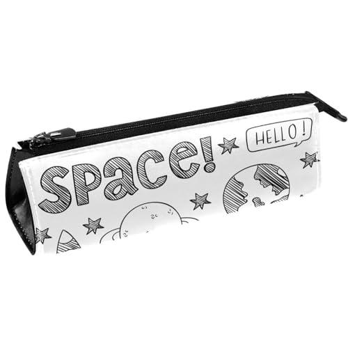 VAPOKF Handgezeichnetes Stifteetui mit Weltraumelementen, Schreibwarenbeutel, Kosmetiktasche, kompakte Reißverschlusstasche, multi, 5.5 ×6 ×20CM/2.2x2.4x7.9 in, Taschen-Organizer von VAPOKF