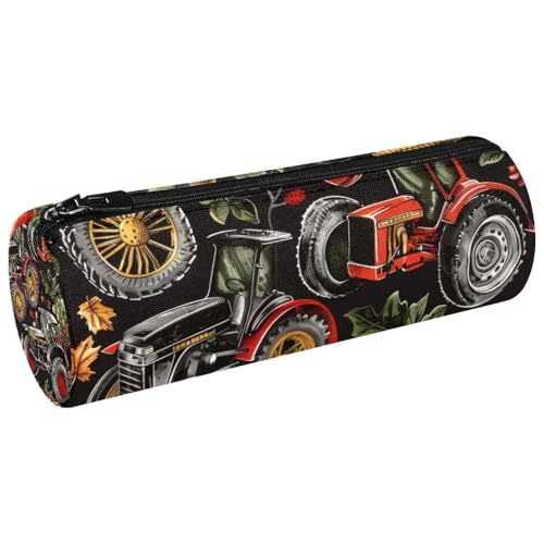 VAPOKF Harvest Vegetables and Farm Tractors Canvas Pen Pencil Case Coin Purse Cosmetic Makeup Bag for Student Stationery School Office Storage, multi, 20x6.3cm/7.9x2.5in, Federmäppchen von VAPOKF