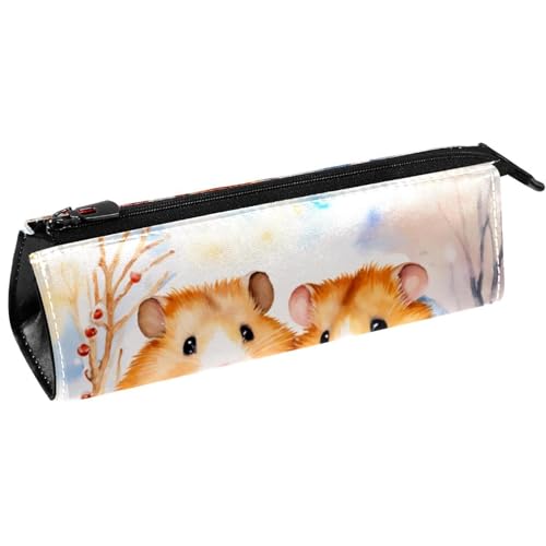 VAPOKF Hasmters Federmäppchen für Wintermantel, Schal, Schreibwaren, Kosmetiktasche, kompakte Reißverschlusstasche von VAPOKF